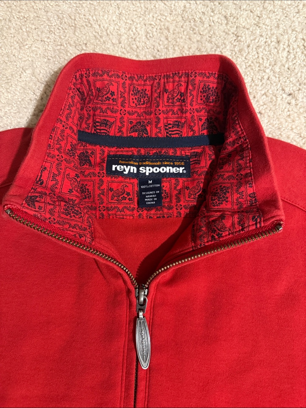 Reyn Spooner Men's Red Half-Zip Pullover Sweater size M